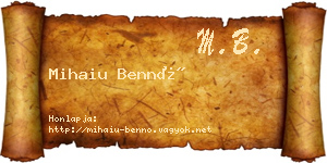 Mihaiu Bennó névjegykártya